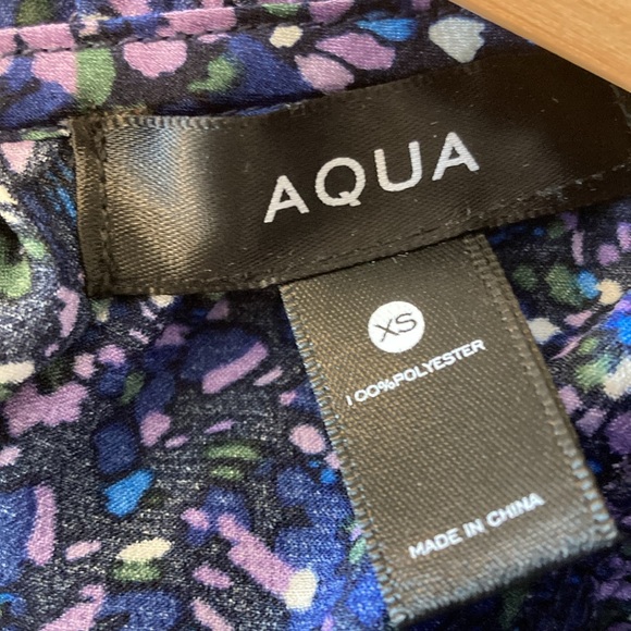 Bloomingdale’s‎ AQUA Ditsy Floral Mini Dress Blue/Purple XS - Picture 4 of 7